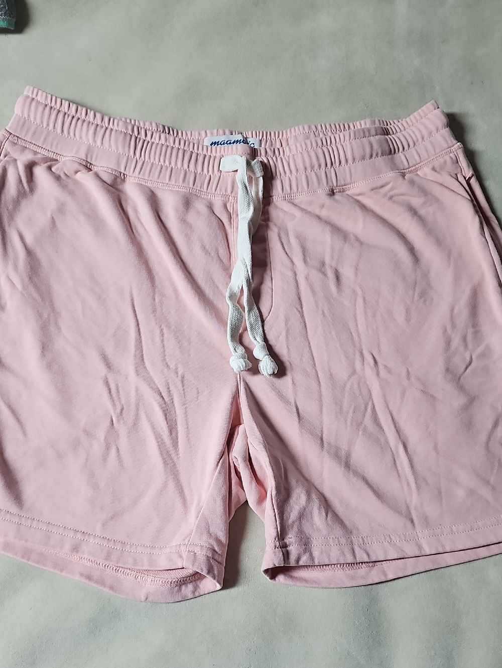 Men's Pale Pink Drawstring Athletic Shorts